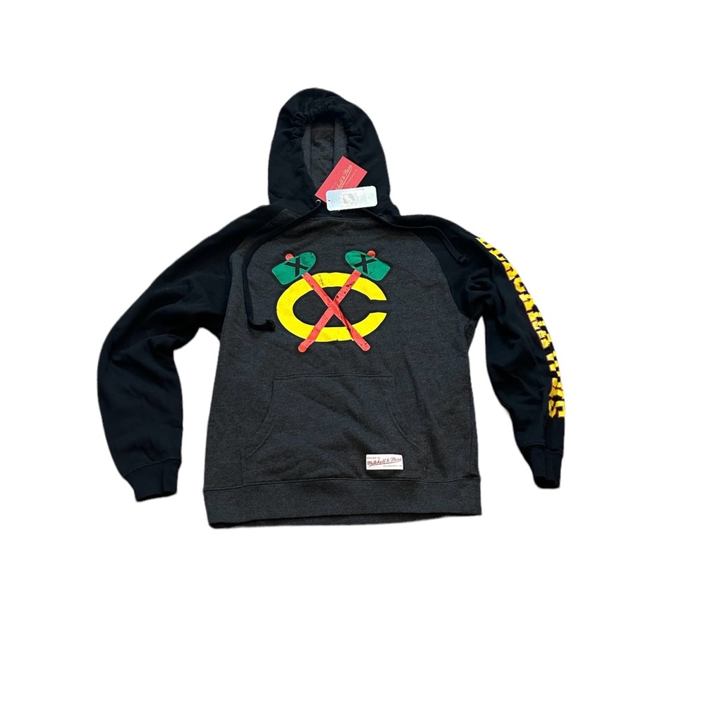 Chicago‎ Blackhawks Mitchell & Ness Men’s Pullover Hoodie Sweatshirt Small